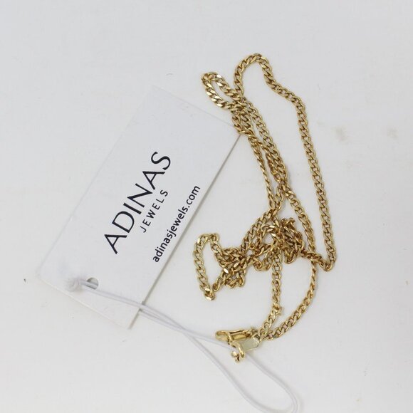 Adinas Jewels Flat Curb Chain Necklace 18" - Picture 5 of 5